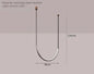 Nordic U-shaped Line Pendant Light LED Long Leather Hanging Lamp