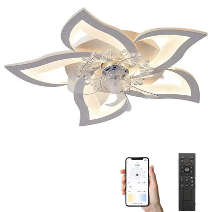 Modern Ceiling Fans with Lights, Fan Lamp Petal Ceiling Fan for Bedroom/Living Room