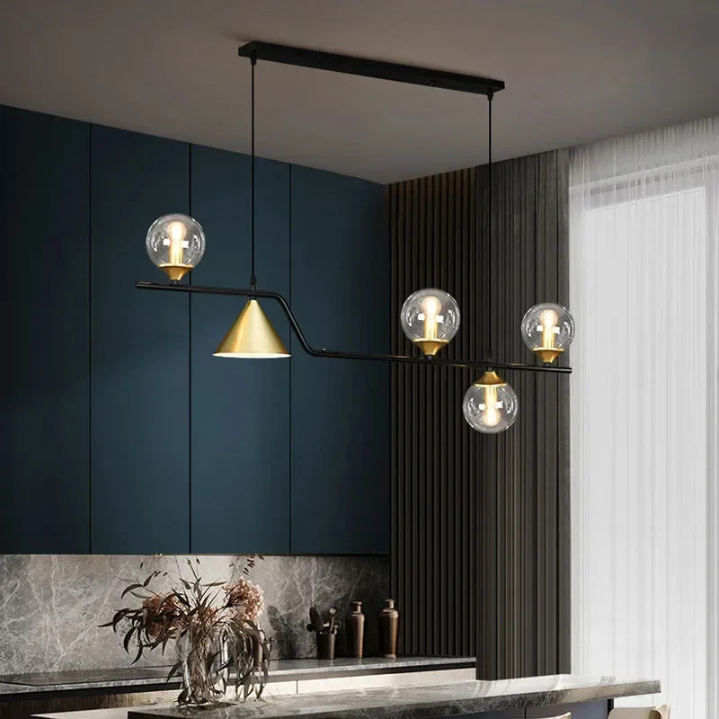 Lustre de vidro escandinavo, candeeiro suspenso, lustre de teto para cozinha e sala de jantar.