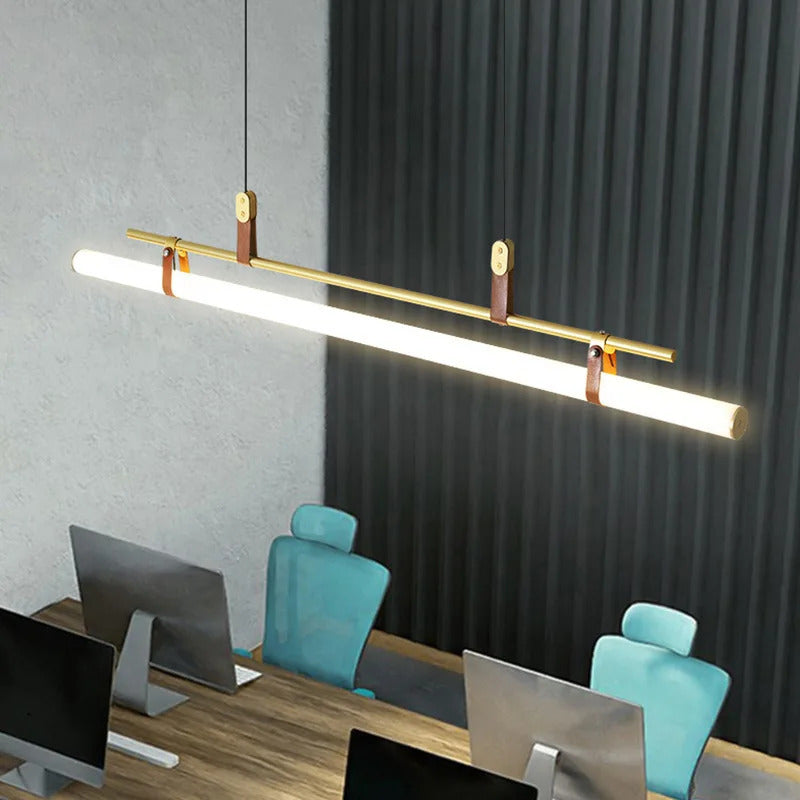 Nordic Minimalist Dining room Study Room Office Desk lighting Coffee Table Kitchen island Long Strip LED Ceiling Pendant Lamp