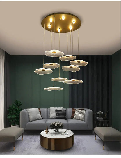 Lotus Leaf Design Acrylic Lustrous Modern Chandelier flower chandelier