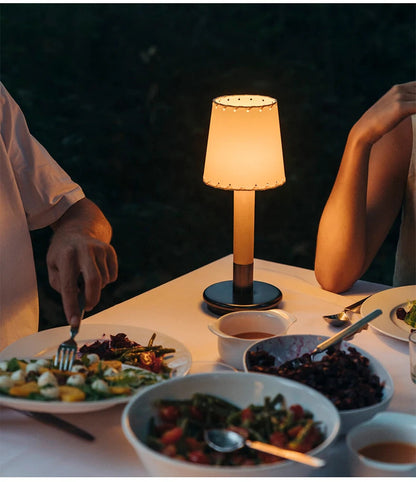 Spanish Creative Retro Nostalgic Rechargeable Table Lights LED Restaurant Bar Counter Bedroom Bedside Fabric Nighting Desk Lamps