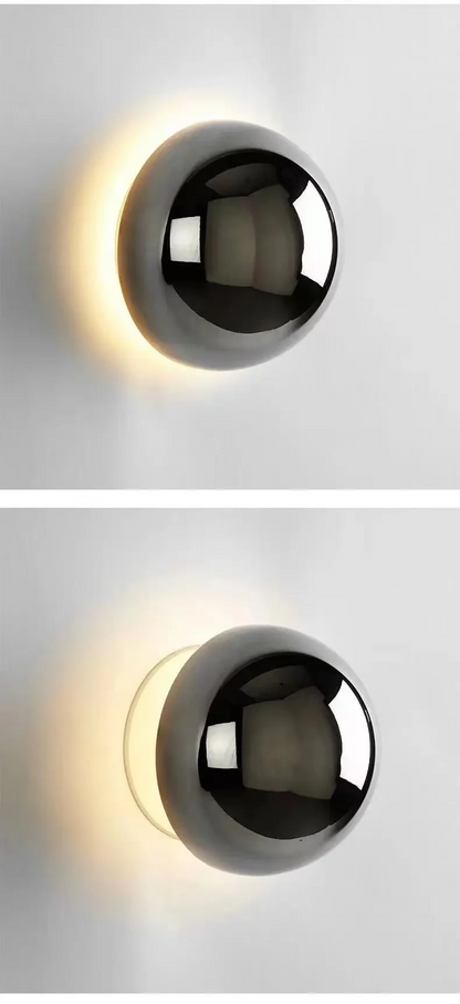 Minimalist Plated Silver Luxurious Wall Lamp Modern Simple Circular Lunar Eclipse sconce