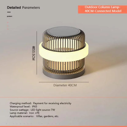 Outdoor wall column head lamps Waterproof solar floor lights  Pillar Wall lighting LED