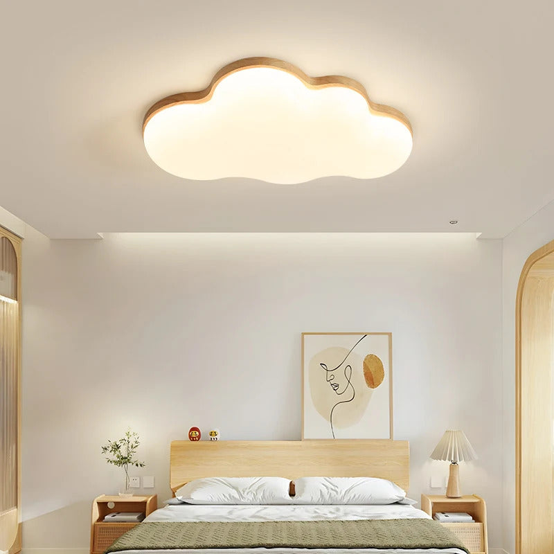Modern Cloud Ceiling Light cute wooden cartoon Children's bedroom lighting