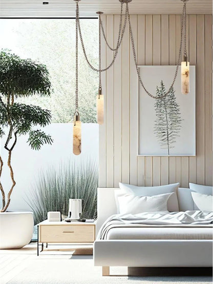 Marble Multi Light Pendant Chandelier Brass Alabaster Ceiling Chandelier Desigener For Living Dining Room Loft Staircase