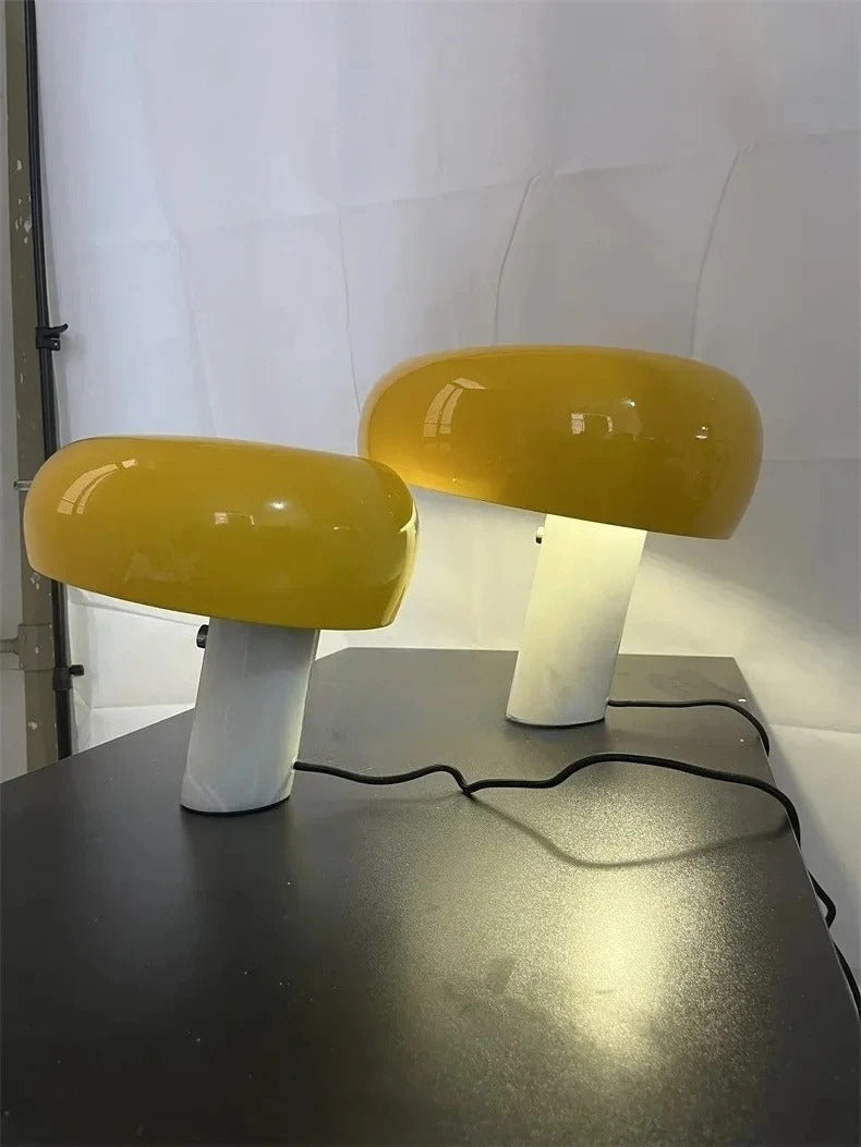 Italian luxury designer mushroom marble LED desk lamp for interior decoration