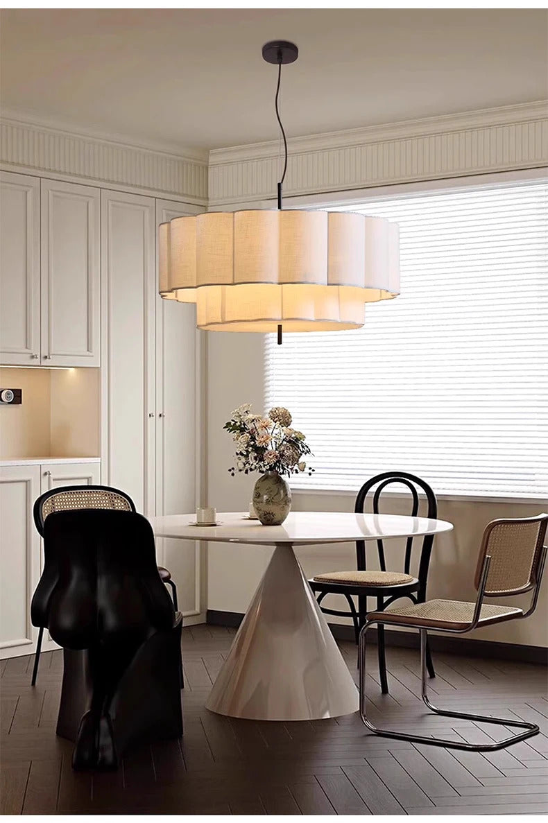 Nordic Minimalist Wabi Sabi Fabric Ceiling Chandelier Living Dining Room Bedroom Pendant Lights