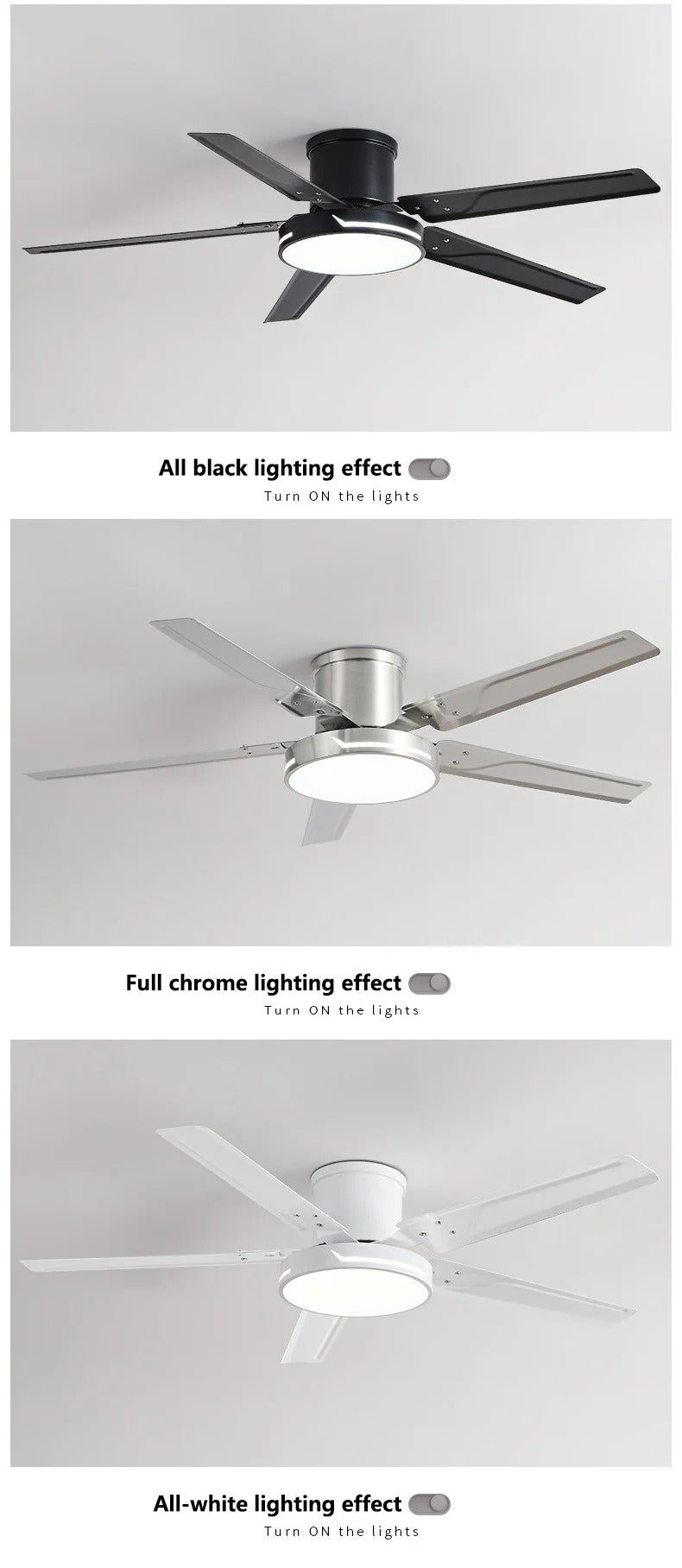 42/52-inch low-floor ceiling fan with pure copper motor fan