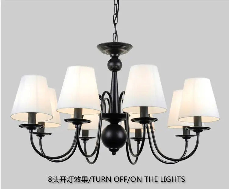 Ameican Black Rustic Chandelier Hotel Salon Hanging Lamp
