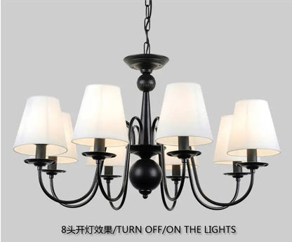 Ameican Black Rustic Chandelier Hotel Salon Hanging Lamp