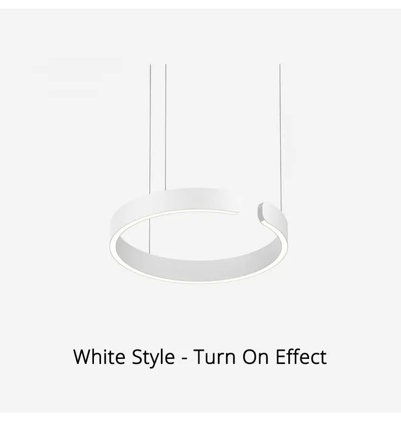 Nordic Led Ring Chandelier Modern Design Rose Gold Black White and Gold Lamp