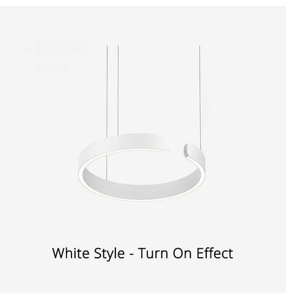 Nordic Led Ring Chandelier Modern Design Rose Gold Black White and Gold Lamp