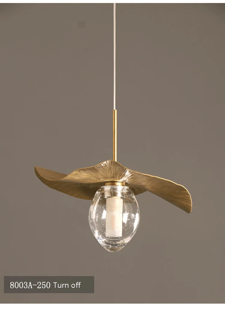 Lotus Leaf pendant light Hammered brass pendant lamp for living room dining room bedroom decoration kitchen light fixtures
