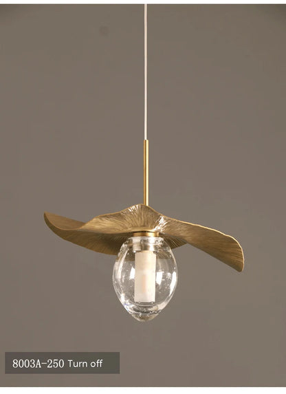 Lotus Leaf pendant light Hammered brass pendant lamp for living room dining room bedroom decoration kitchen light fixtures