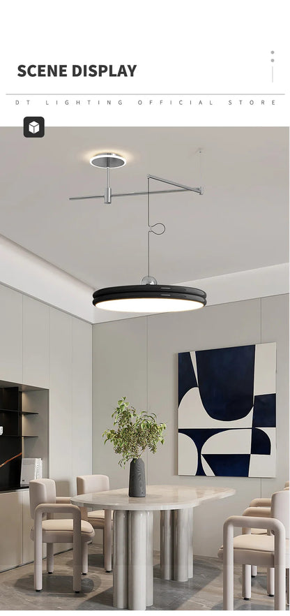 Dining table light modern chandelier Round Reading Desk Light