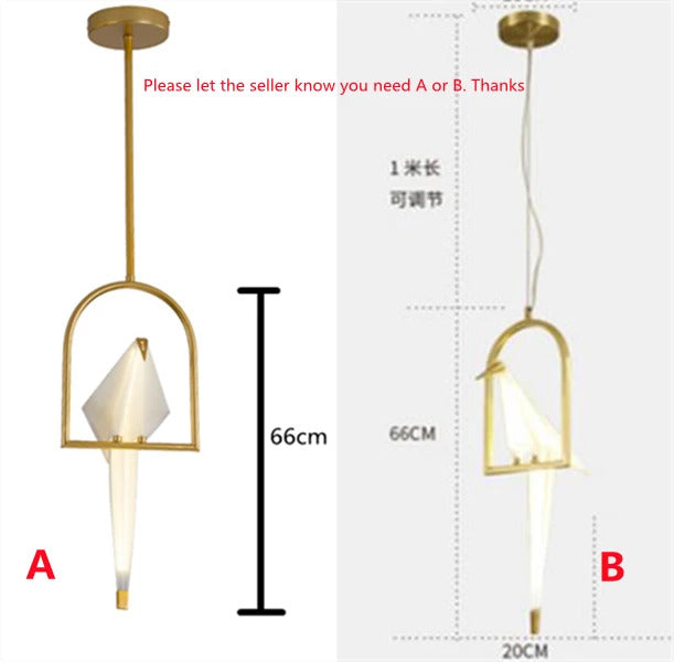 Perch Paper Chandelier LED Bird Designer Chandelier Lamp