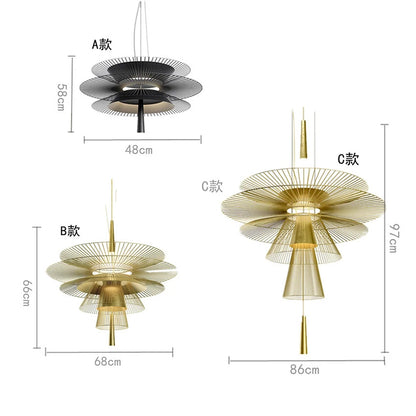 Vintage Gravity Origin Chandelier Luxury Metal lustre suspension black amd gold light for Living Dining Room kitchen island Lamp
