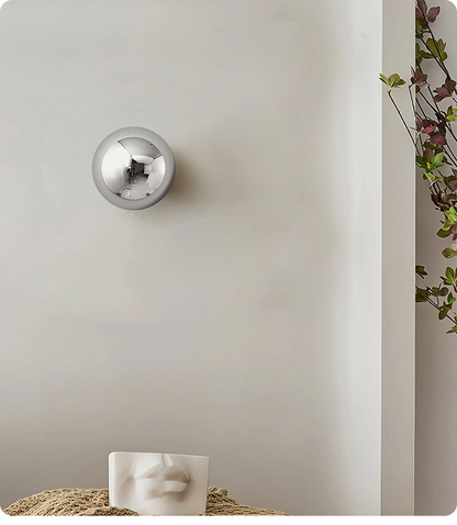 Minimalist Plated Silver Luxurious Wall Lamp Modern Simple Circular Lunar Eclipse sconce