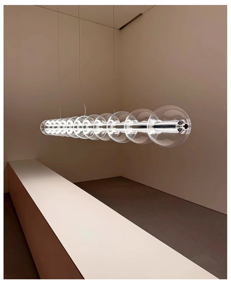 Italian Glass Bubble Pendant Light Dining Room Table Luce Sferica Glass Linear Lights Chandelier for Kitchen Island Bar Counter
