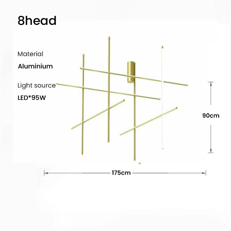 Coordinates Chandelier Modern LED Linear Ceiling Chandelier