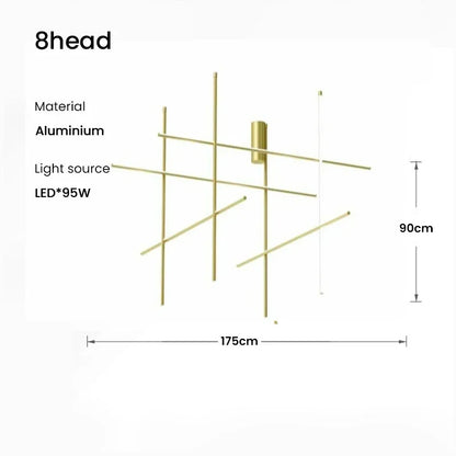 Coordinates Chandelier Modern LED Linear Ceiling Chandelier