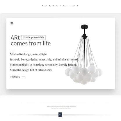 Nordic Simple Frosted Glass Bubble Ball Chandelier Bedroom Clothing Store Lamp Cloud Soft Look Children Room Pendant Lights LED