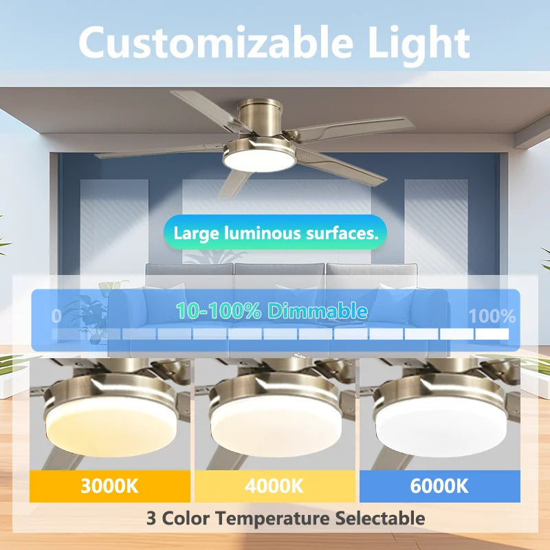 42/52-inch low-floor ceiling fan with pure copper motor fan