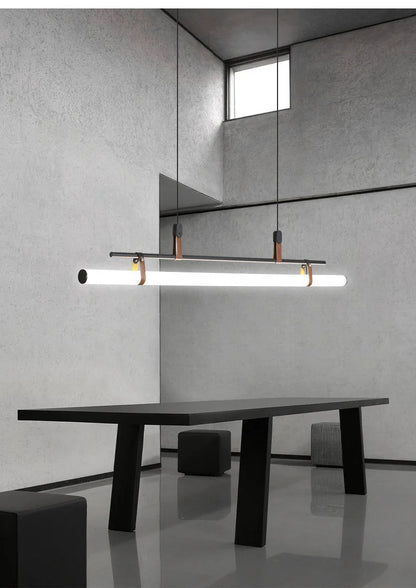 Nordic Minimalist Dining room Study Room Office Desk lighting Coffee Table Kitchen island Long Strip LED Ceiling Pendant Lamp