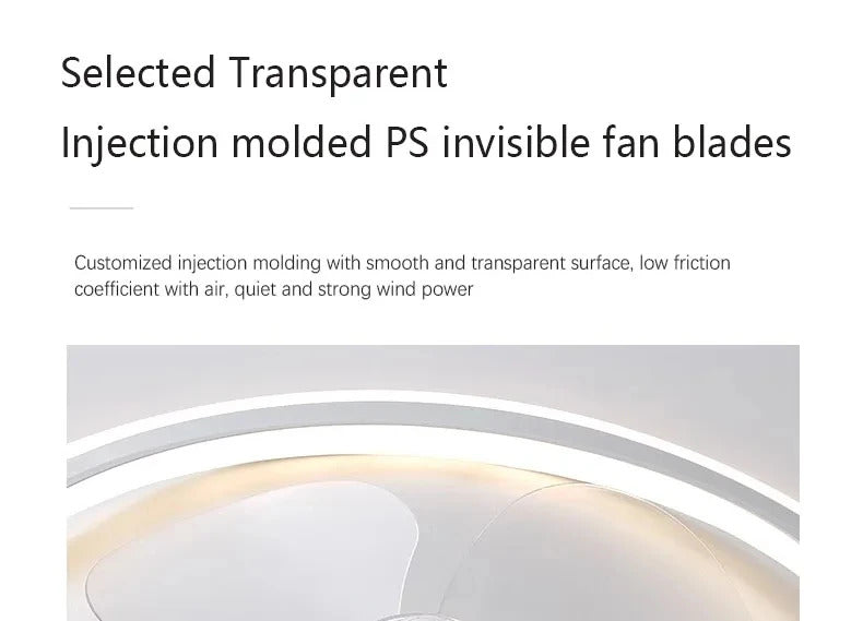 Modern LED Ceiling Fan Light Remote Dimming 6 Levels Silent Living Room lighting