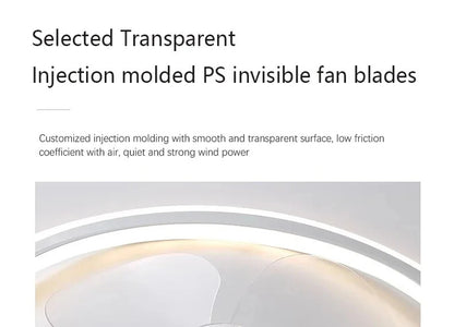 Modern LED Ceiling Fan Light Remote Dimming 6 Levels Silent Living Room lighting