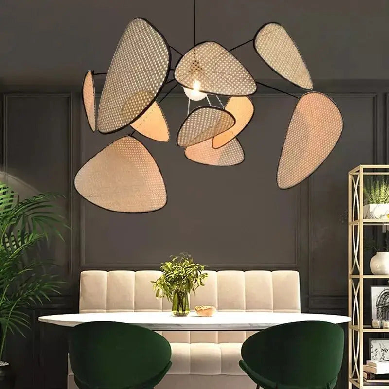 Rattan chandelier Wicker Suspension lamp