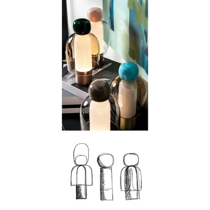 Modern Living Room Decoration Ornaments USB Charging Lamp Minimalist Study Master Bedroom Daughter's Room Glass Desk LED Lamp