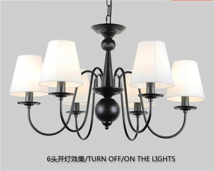 Ameican Black Rustic Chandelier Hotel Salon Hanging Lamp