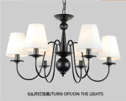 Ameican Black Rustic Chandelier Hotel Salon Hanging Lamp