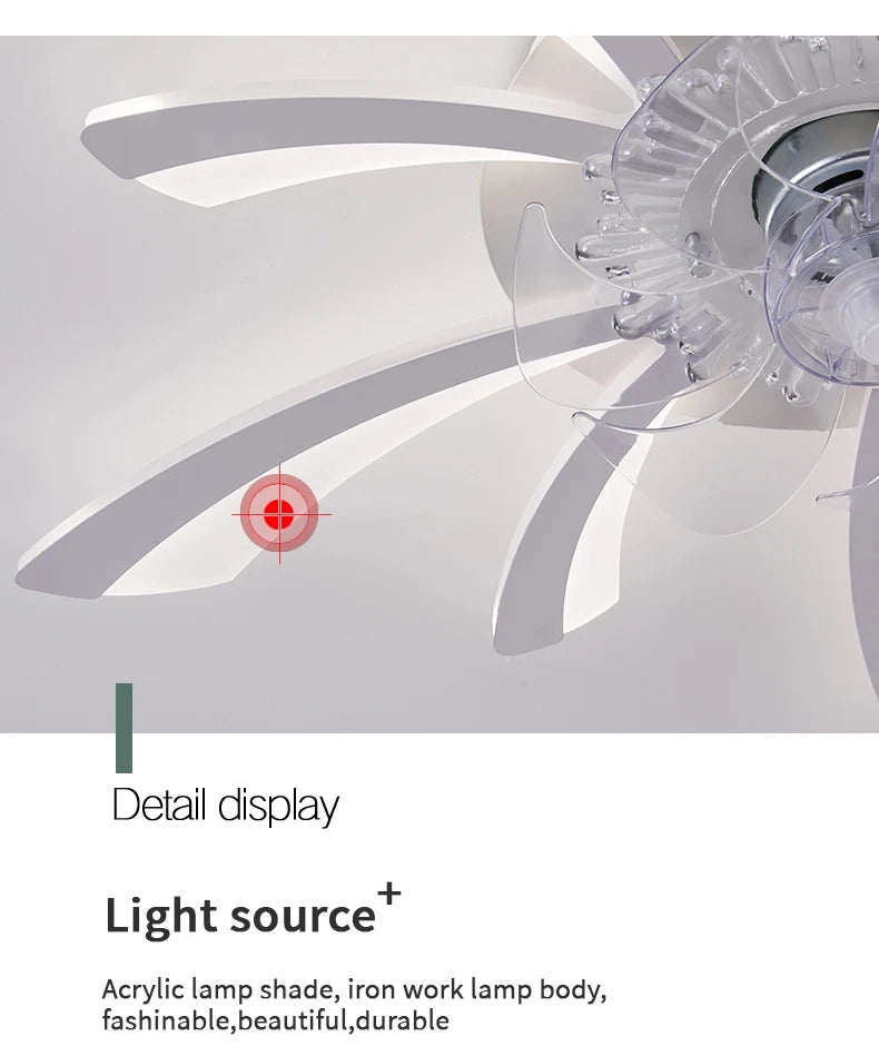 Modern Ceiling Fans with Lights, Fan Lamp Petal Ceiling Fan for Bedroom/Living Room