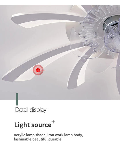 Modern Ceiling Fans with Lights, Fan Lamp Petal Ceiling Fan for Bedroom/Living Room