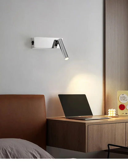 Modern Bauhaus silver small wall lamp Nordic simple bedroom bedside wall light