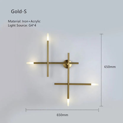 Nordic line Art Wall Lamp Modern Minimalist Creative Cross Shaped Sconce light
