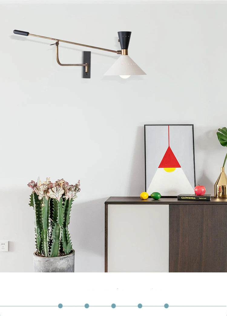 Danish design swing Arm wall light American Long Arm Adjustable Sconce Lamp