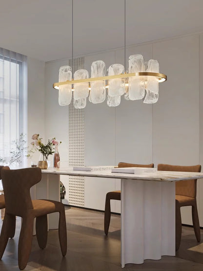 Modern Luxury crystals Ring Chandelier Italian designer glass golden pendant light