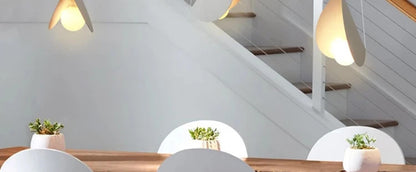 Nordic minimalist pendant light metal fly folded paper LED trumpet lamp