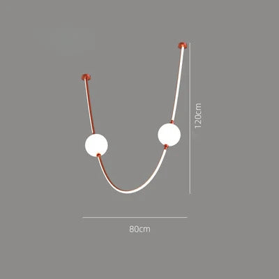 Postmodern glass ball chandelier nordic led curve light Dimmable staircase lamp