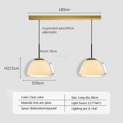 Nordic Glass Jellies Design Hanging Lamp Indoor Dining Living Room Pendant Light