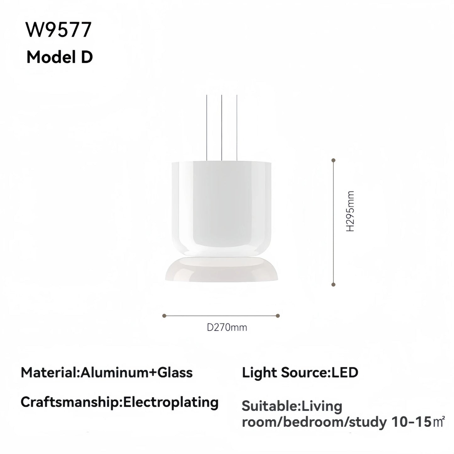 Pablo White Glass Shade Pendant Lights Desinger Nordic Led Bedside Lamp