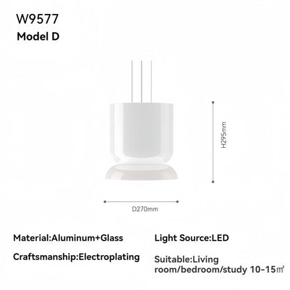 Pablo White Glass Shade Pendant Lights Desinger Nordic Led Bedside Lamp