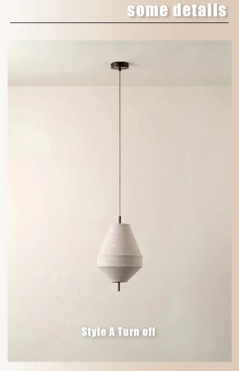 Wabi Sabi Fabric Pendant Light Nordic White Cloth Chandelier