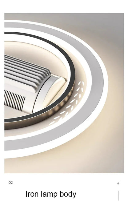 Invisible leafless LED ceiling fan light bedroom hotel remote control hanging lamp