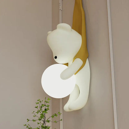 Bear Cute wall lamps Nordic Resin Little baby room Children's bedroom sconce lighting