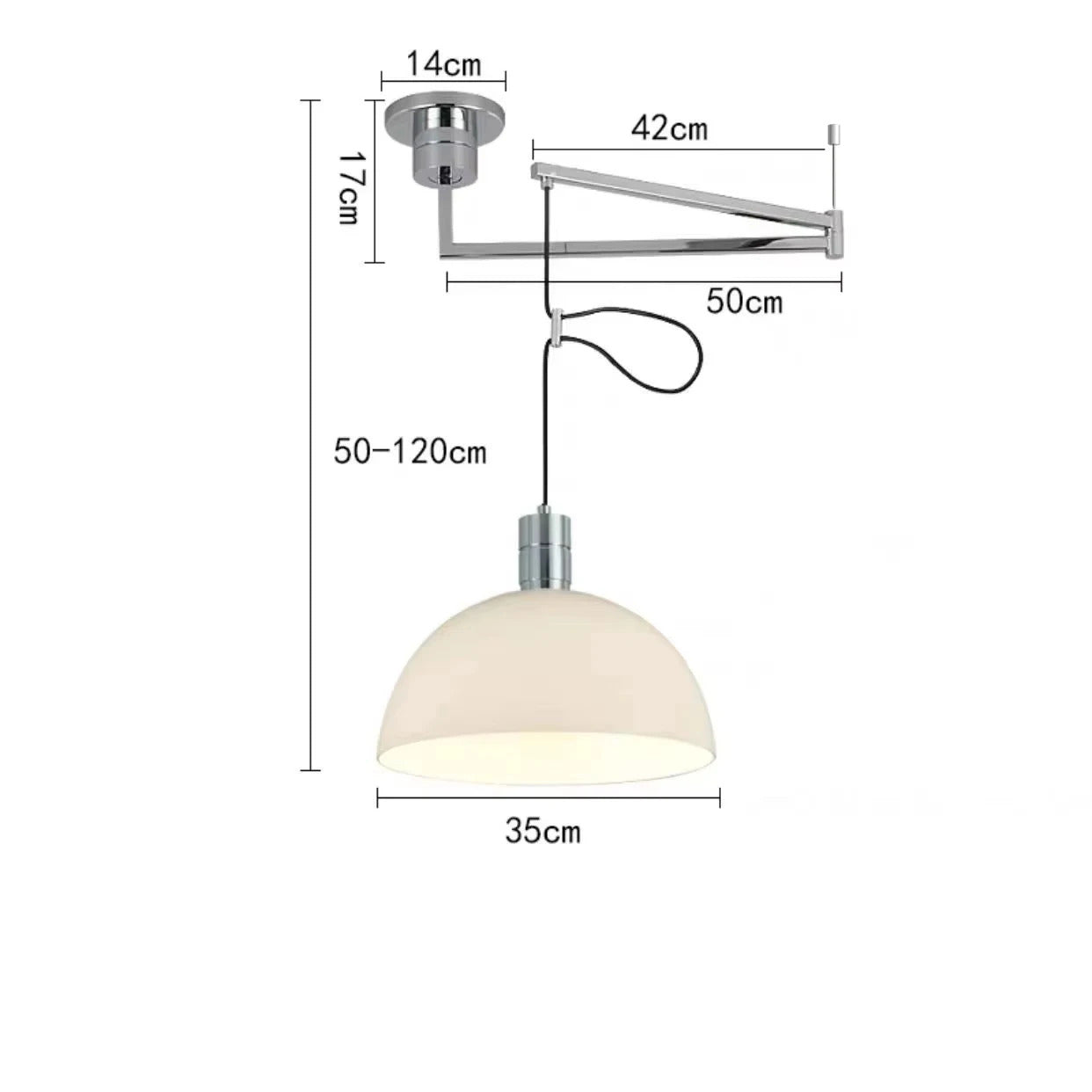 Bauhaus Telescoping Pendant Light Nordic Rocker Arm Movable swing hanging Lamps